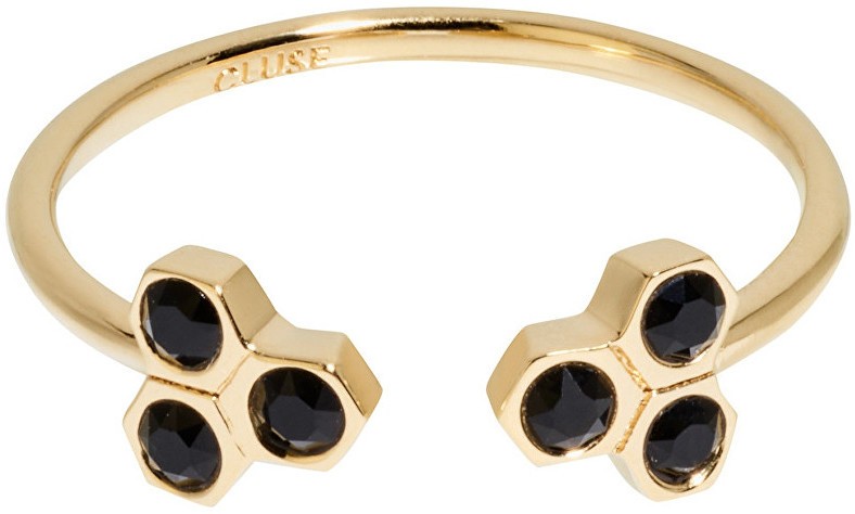 Cluse Aranyozott gyűrű fekete kristályokkal CLJ41008 54 mm