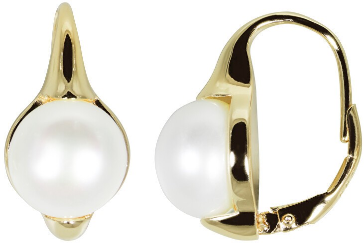 JwL Luxury Pearls Aranyozott fülbevaló valódi gyöngyökkel JL0532