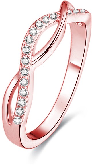 Beneto Rózsaszín aranyozott ezüst gyűrű AGG191 kristályokkal 54 mm