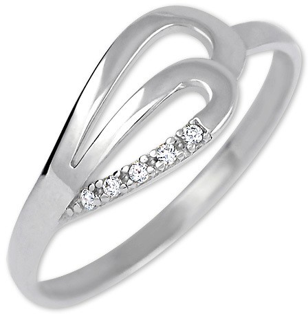 Brilio Fehér arany gyűrű a kristályokkal 229 001 00735 07 57 mm