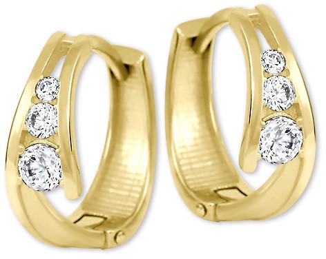 Brilio Arany fülbevalók gyűrűkkel kristályokkal 239 001 00800 - 1,55 g