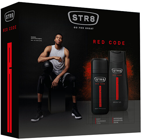 STR8 Red Code - dezodor spray 75 ml + tusfürdő  250 ml