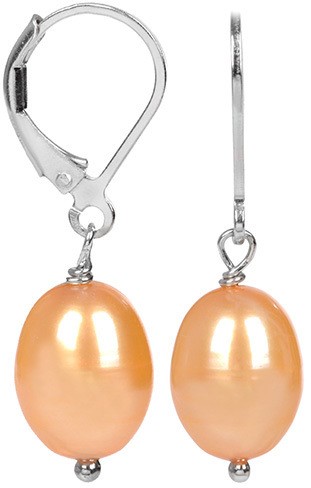 JwL Luxury Pearls Arany árnyalatú gyönggyel díszített ezüst fülbevaló JL0277