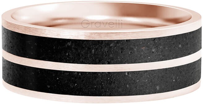 Gravelli Betonfúziós gyűrű Dupla vonalú bronz / antracit GJRWRGA112 56 mm