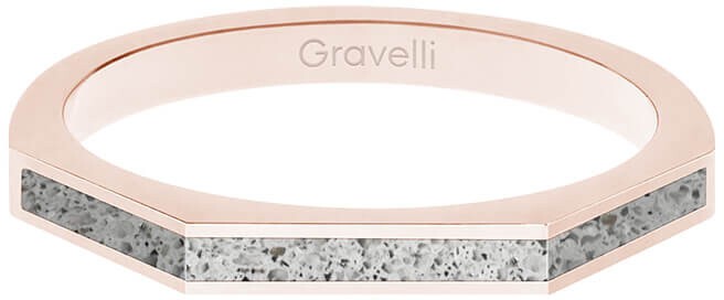 Gravelli Acél gyűrű betonnal Három oldalú bronz / szürke GJRWRGG123 56 mm