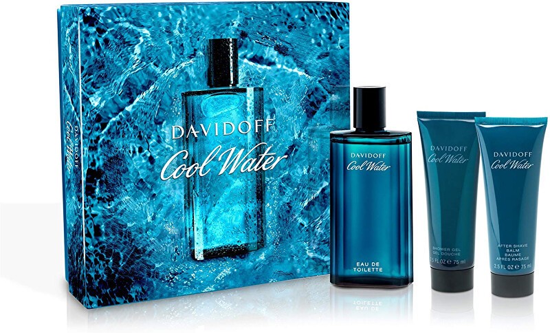 Davidoff Cool Water Man - EDT 125 ml + tusfürdő 75 ml + borotválkozás utáni balzsam  75 ml