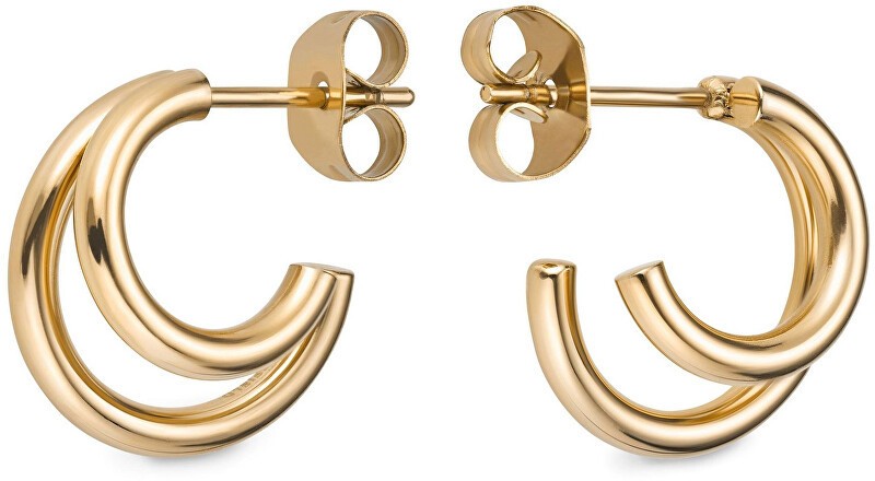Rosefield Aranyozott kerek fülbevalók Double Hoop Small DHEG-J227