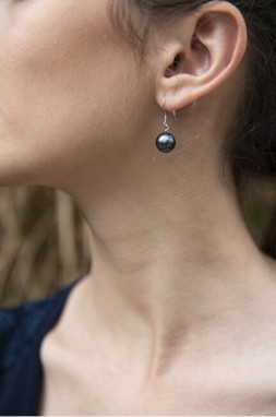 JwL Luxury Pearls Ezüst fülbevalók valódi fekete gyöngy JL0595 galéria