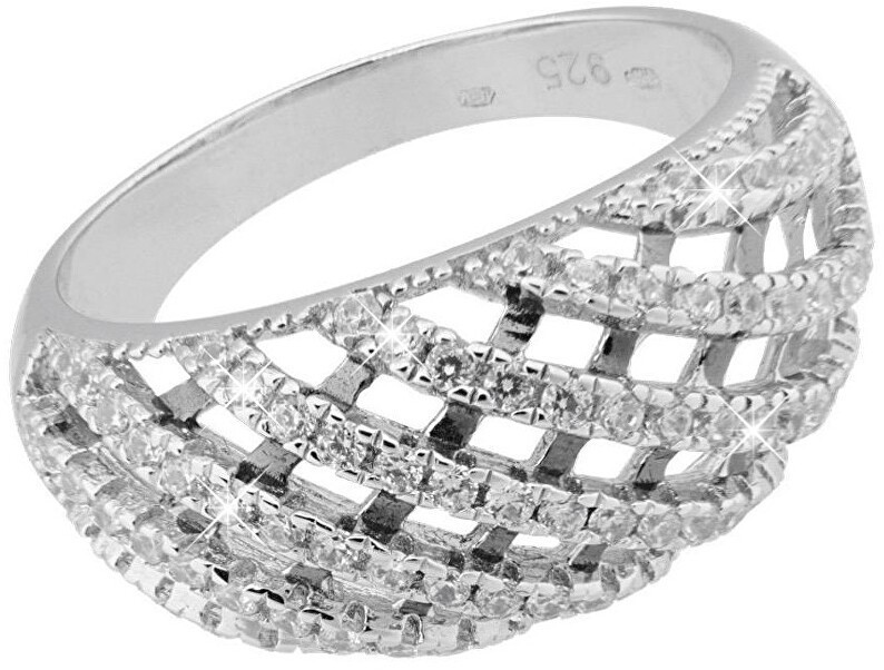 JVD Luxus ezüst gyűrű kristályokkal SVLSL30713A1F2 52 mm