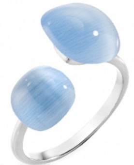 Morellato Nyitott ezüst gyűrű kék macskaszem kővel SAKK16 56 mm