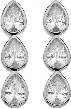 Hot Diamonds Csillogó ezüst fülbevalók Emozioni Acqua Amore EE039 galéria