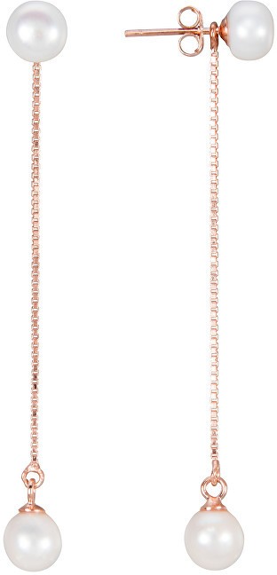 JwL Luxury Pearls Hosszú ezüst fülbevaló igazgyöngyökkel 2V1 JL0451