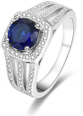 Beneto Ezüst gyűrű, kék kristályos AGG326 60 mm galéria