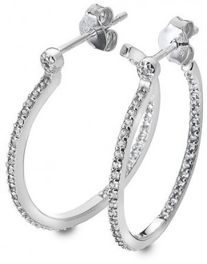 Hot Diamonds Ezüst fülbevalók Hoops Topaz gyémántokkal DE623 galéria