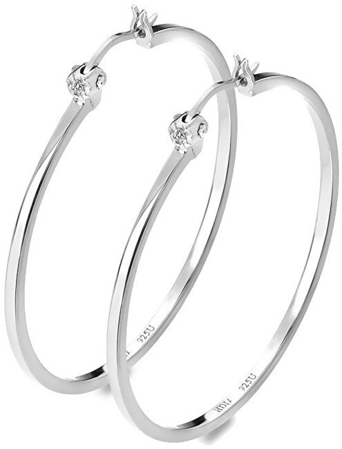 Hot Diamonds Ezüst fülbevalók Hoops DE626 gyémántokkal