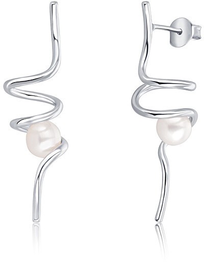 JwL Luxury Pearls Hosszú ezüst gyöngy  fülbevaló JL0620