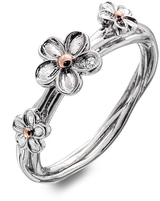 Hot Diamonds Ezüst virág gyűrű Forget me not DR214 50 mm