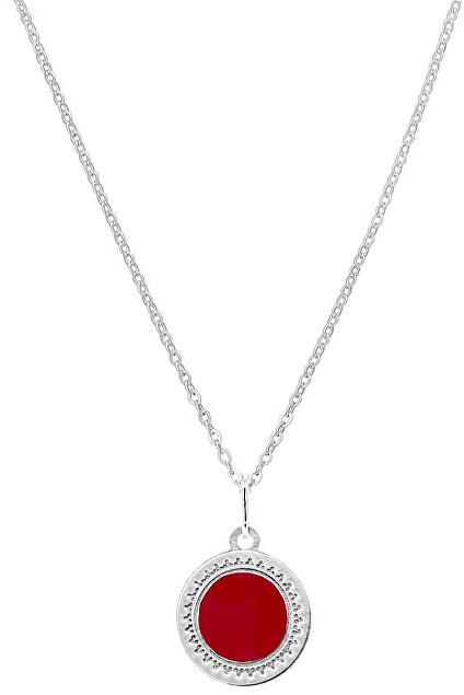 Praqia Divatos ezüst nyaklánc piros középpel KO5337_BR030_45 (lánc, medál)