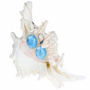Lampglas Gyengéd fülbevaló Blue Lace Lampglas gyönggyel, tiszta ezüst EP4 galéria