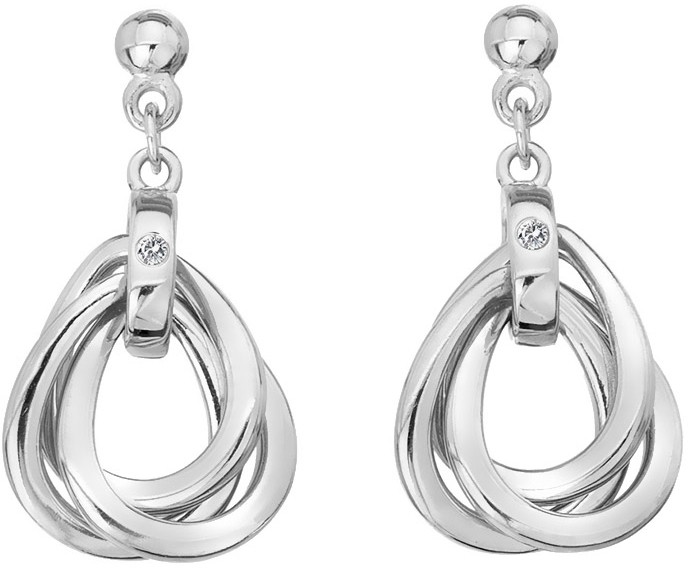 Hot Diamonds Ezüst gyémánt fülbevaló Trio DE644