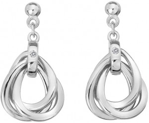 Hot Diamonds Ezüst gyémánt fülbevaló Trio DE644 galéria