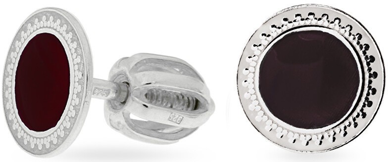 Praqia Apró ezüst fülbevaló fekete középpel NA5333_RH