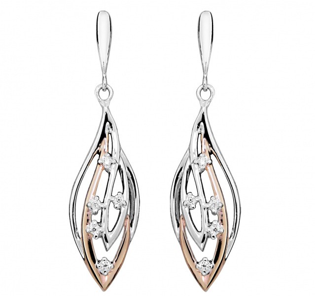 Silver Cat Elegáns bicolor fülbevaló cirkónium kövekkel SC363