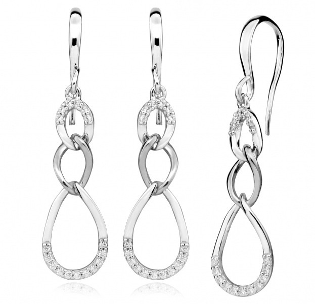 Silver Cat Elegáns fülbevaló cirkónium kövekkel SC438