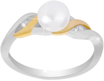 JVD Ezüst bicolor gyűrű igazgyönggyel SVLR0005SH8P1 55 mm