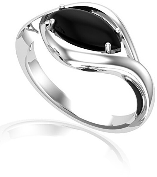 JVD Jellegzetes ezüst gyűrű ónix kővel SVLR0348SH8BL 61 mm