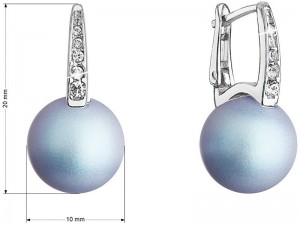 Evolution Group Gyönyörű ezüst fülbevalók világoskék szintetikus gyönggyel 31301.3 galéria