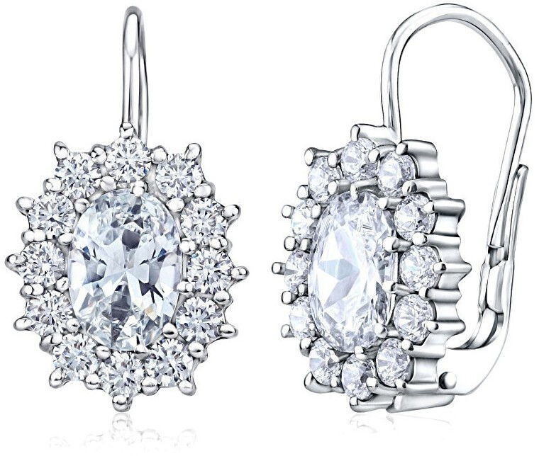 Silvego Ezüst fülbevalók átlátszó Swarovski® cirkónium kővel SILVEGOB31571-SW