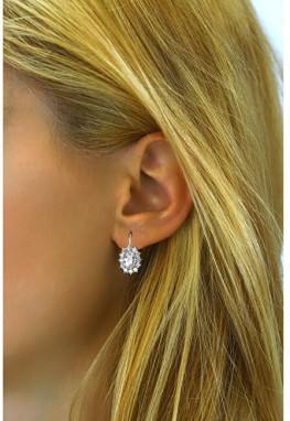 Silvego Ezüst fülbevalók átlátszó Swarovski® cirkónium kővel SILVEGOB31571-SW galéria