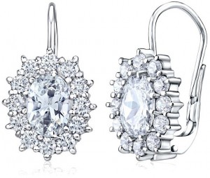 Silvego Ezüst fülbevalók átlátszó Swarovski® cirkónium kővel SILVEGOB31571-SW galéria