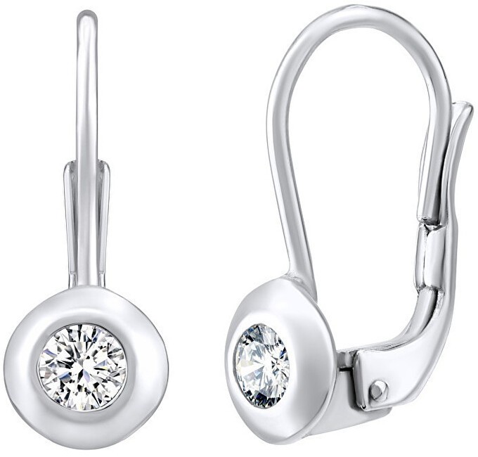 Silvego Csillogó ezüst fülbevalók átlátszó Swarovski Zirconia kővel  SILVEGO31442w