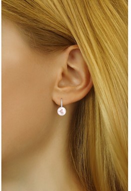Silvego Ezüst fülbevaló világos rózsaszín Swarovski® gyönggyel VSW015ELPS galéria