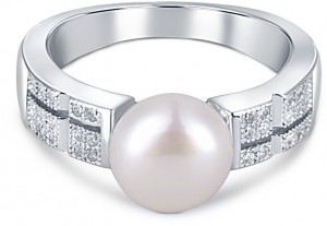 JwL Luxury Pearls Elegáns gyűrű valódi gyönggyel és cirkónium kővel JL0646 (lánc, medál) 52 mm galéria