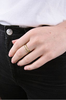 Troli Dupla minimalista acél gyűrű Gold 62 mm galéria
