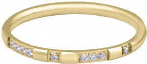Troli Aranyozott minimalista acél gyűrű cirkónium kővel Gold 62 mm galéria