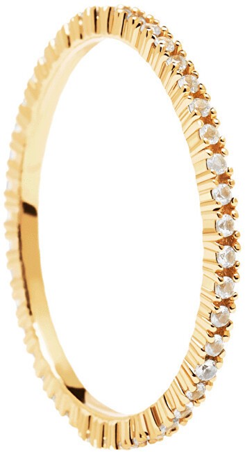 PDPAOLA MinimalistAranyozott gyűrű csillogó cirkónium kövekkel White EssentialGold AN01-347 56 mm