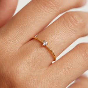 PDPAOLA Gyengéd aranyozott gyűrű szívvel White Heart Gold AN01-223 56 mm galéria