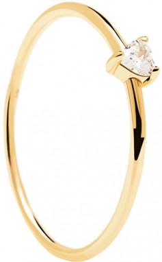 PDPAOLA Gyengéd aranyozott gyűrű szívvel White Heart Gold AN01-223 56 mm galéria