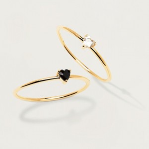 PDPAOLA Gyengéd aranyozott gyűrű szívvel White Heart Gold AN01-223 56 mm galéria