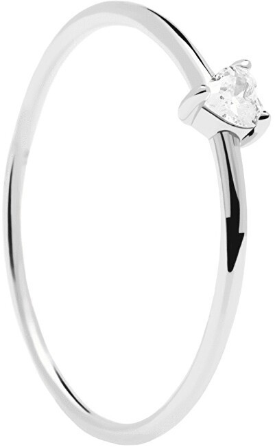 PDPAOLA Ezüst gyűrű szívvel White Heart Silver AN02-223 56 mm