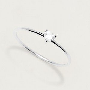 PDPAOLA Ezüst gyűrű szívvel White Heart Silver AN02-223 56 mm galéria
