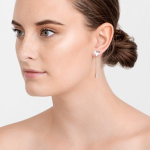 Preciosa Elegáns ezüst fülbevalókSzív cseh Preciosa kristállyalWith Love 6145 00 galéria