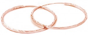 Beneto Divatos aranyozott karika ezüst fülbevaló AGUC2439/SCS-ROSE 5 cm galéria