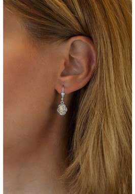 Silvego Csillogó lógó fülbevalók Swarovski® Crystak  SILVEGOB31644 galéria