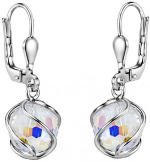 Silvego Csillogó lógó fülbevalók Swarovski® Crystak  SILVEGOB31644 galéria