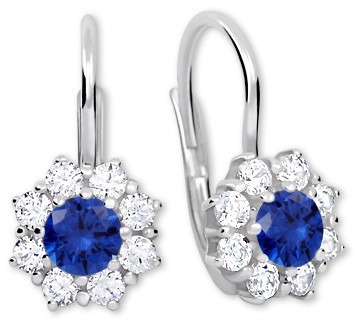 Brilio Silver Ezüst fülbevaló kristályokkal 36 001 00322 04 - kék